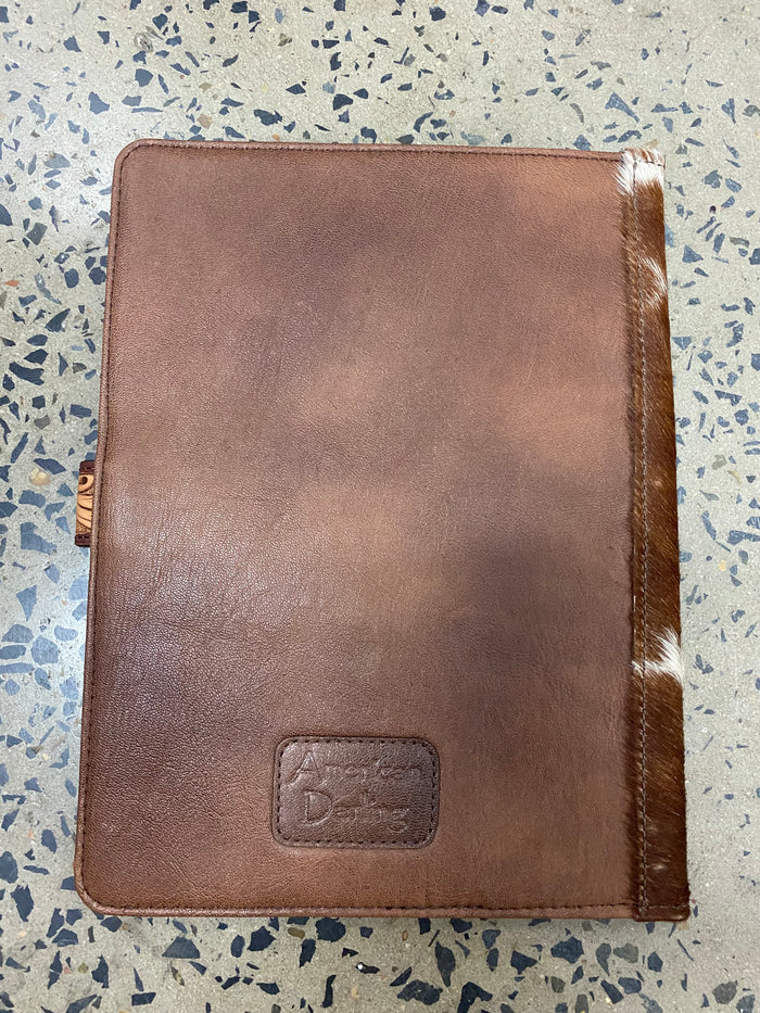 Cowhide Tooled Portfolio Cover - Brown