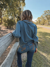 Denim Sailor Top - Vintage Washed