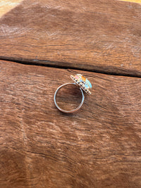 Taffy Adjustable Ring - Silver Turquoise