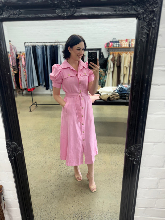 Layney Dress - Pink Denim