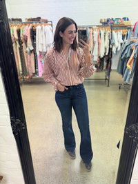 Rylan Top - Bown & White Stripe