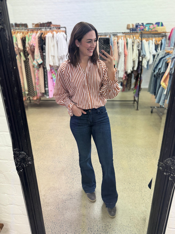 Rylan Top - Bown & White Stripe