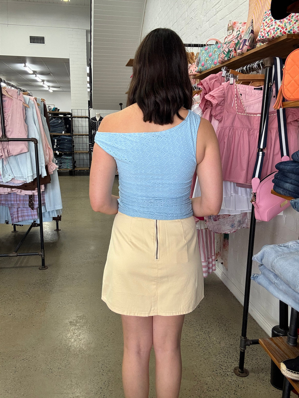 Ivy Off Shoulder Top - Blue