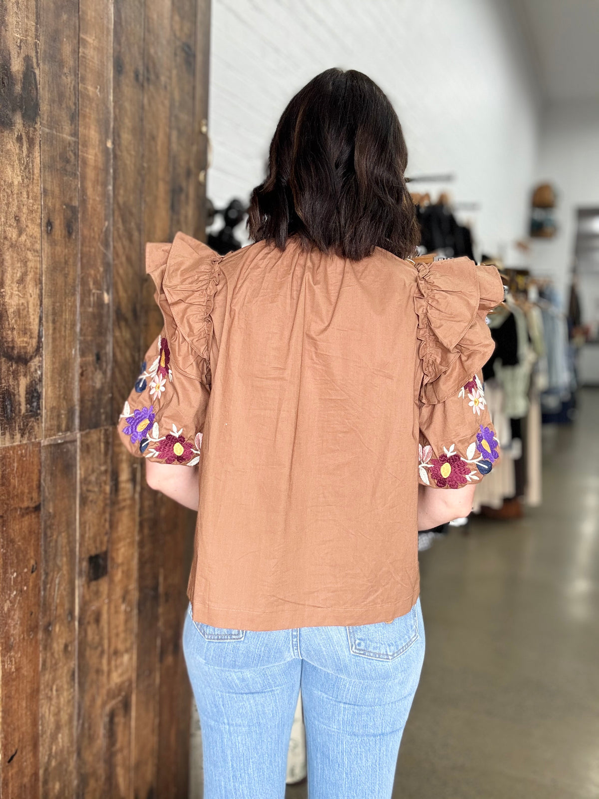 Jacinta Top - Brown Floral