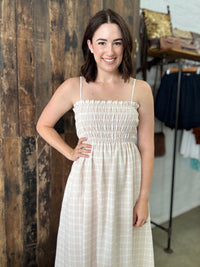 Rowan Dress - Beige Plaid