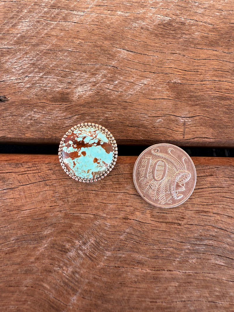 Frontier Adjustable Ring - Silver Turquoise
