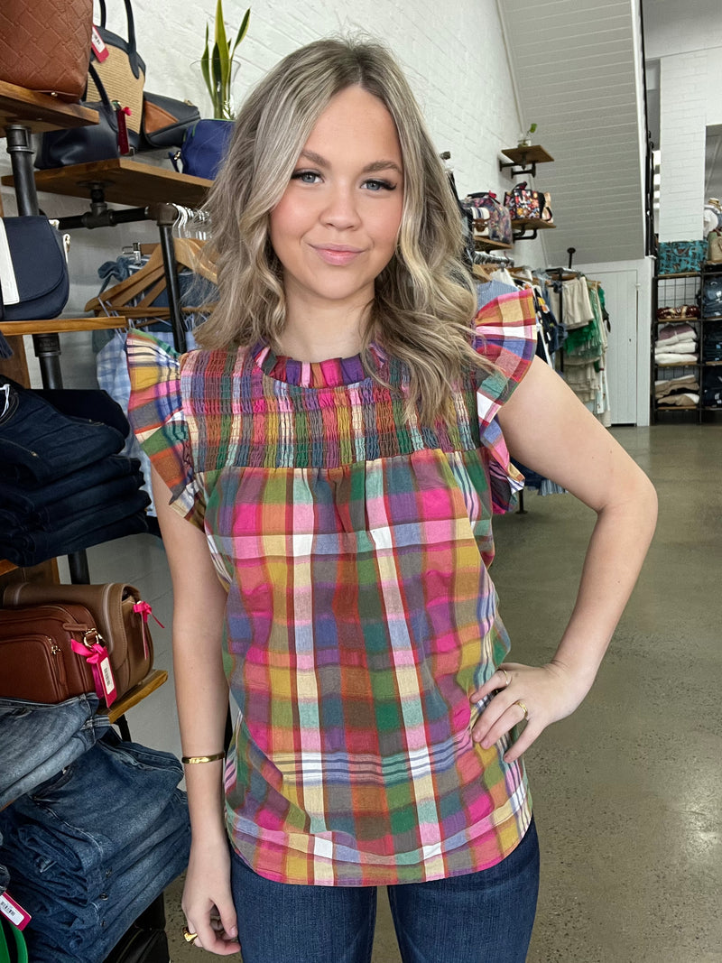 Gwen Top - Vintage Plaid
