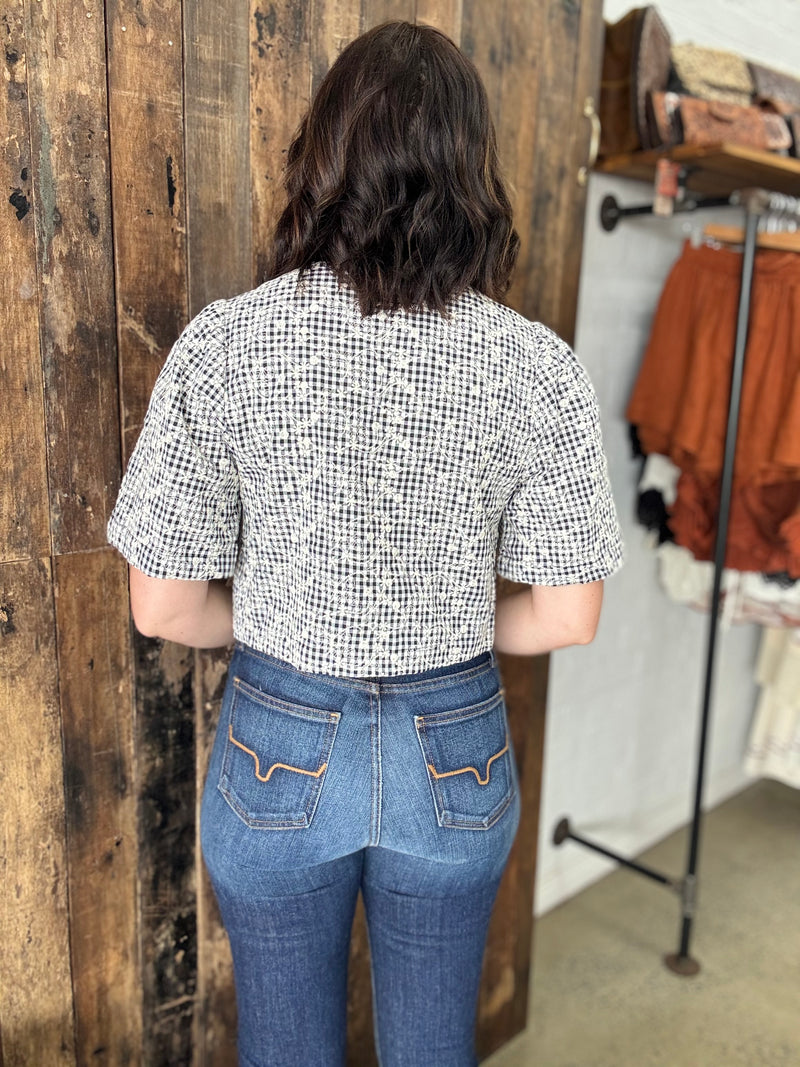 Charlotte Top - Black & White Gingham