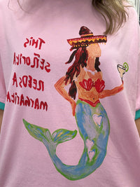 Senorita Margarita Oversized Tee - Pink & Teal