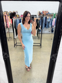 Ivy Stretch Maxi Dress - Blue