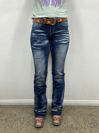 Cowgirl Tuff Jeans - Turquoise Boot Stitch