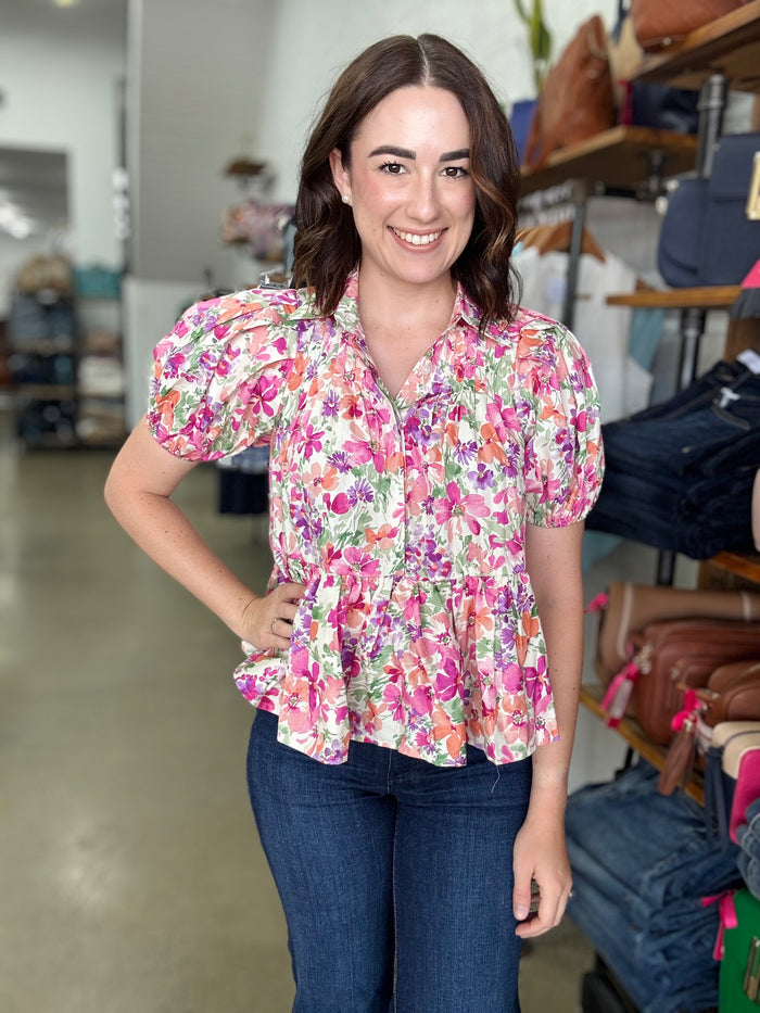 Stetson Top - Garden Floral