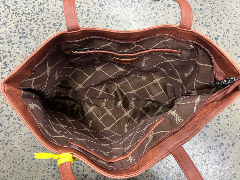Wrangler Dual Sided Print Canvas Tote Bag - Brown (WG159-8112BR)