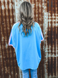 Mermaid Aperol Club Oversized Tee - Blue