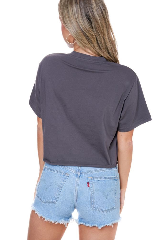 Cowboy Boots Vintage Crop Tee - Ink