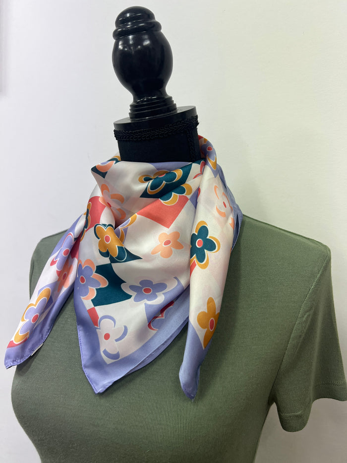 Western Wild Rag - Floral Check (Purple)