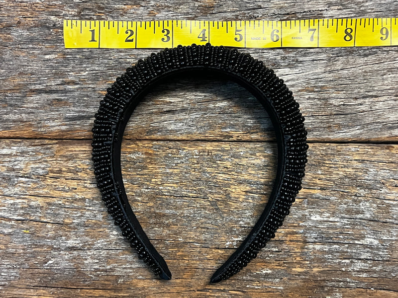 Lee Headpiece - Black Pearl Beads