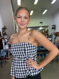 Raleigh Top - Black Gingham