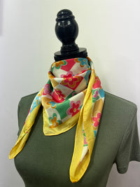 Western Wild Rag - Floral Check (Yellow)