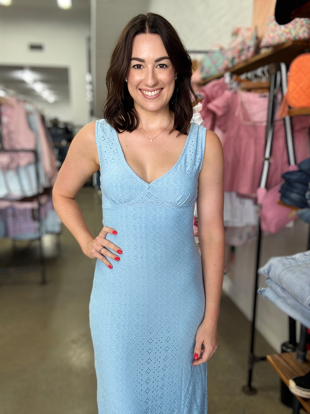 Ivy Stretch Maxi Dress - Blue