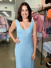 Ivy Stretch Maxi Dress - Blue