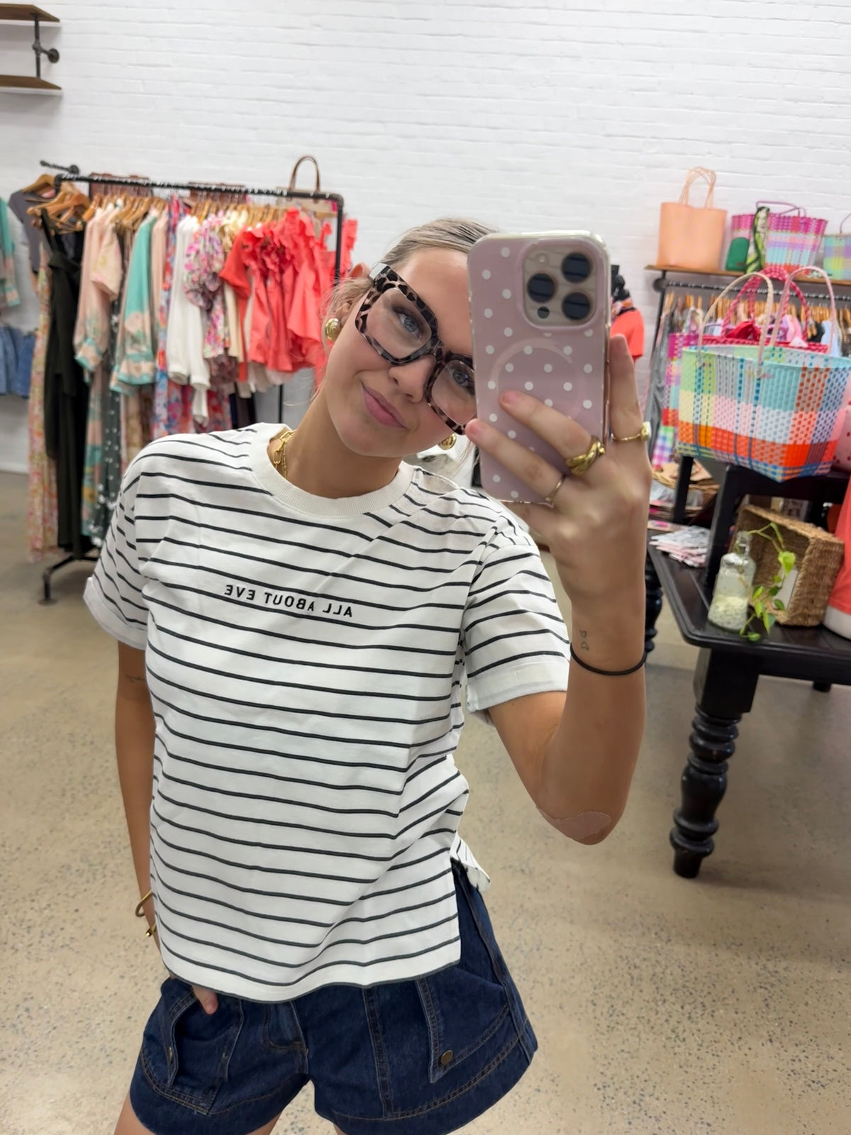 AAE Tee - White & Black Stripe