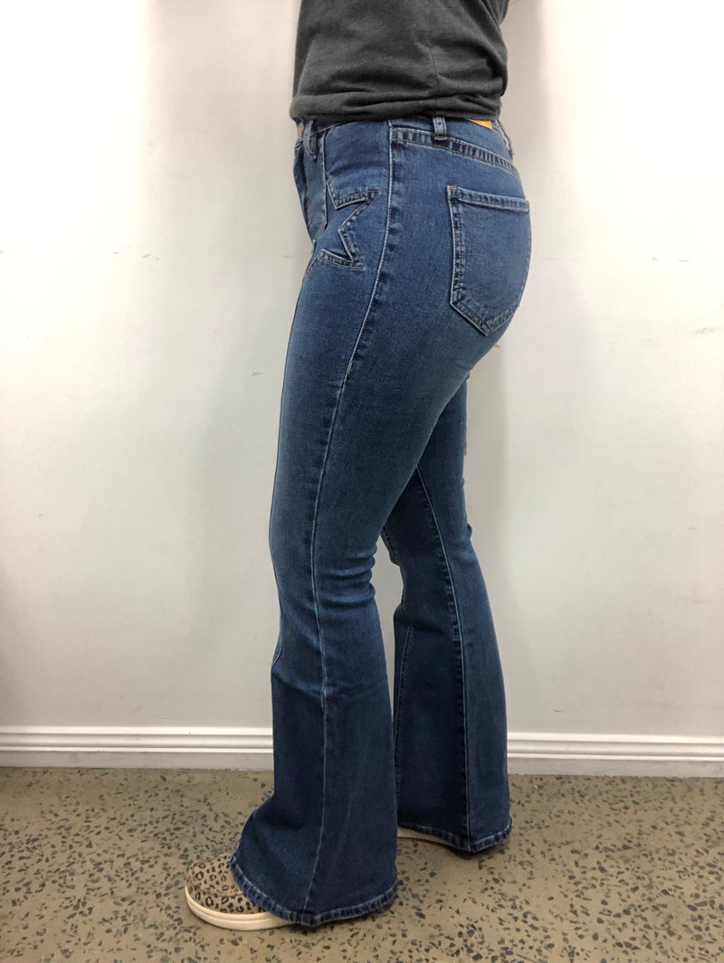 Rock Roll Cowgirl Jeans BW6HD04026 High Rise Flare – Katie B
