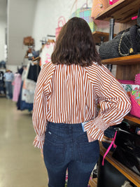 Rylan Top - Bown & White Stripe