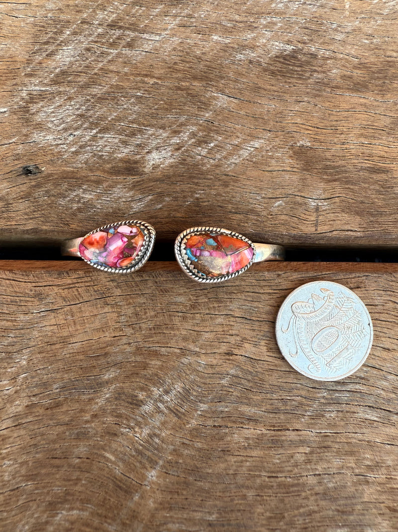 Two Stone Cuff - Pink Dahlia Stones