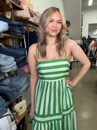 Ivy Maxi Dress - Green Stripe