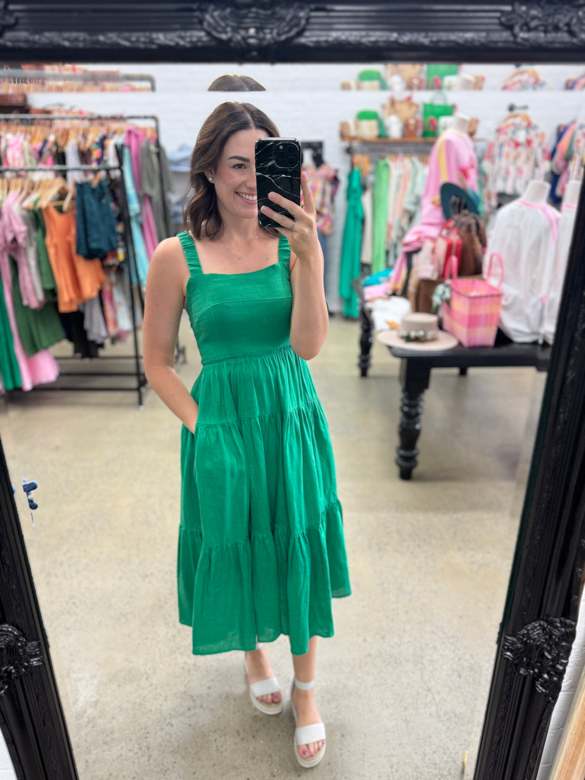 Eden Ruched Maxi Dress - Green