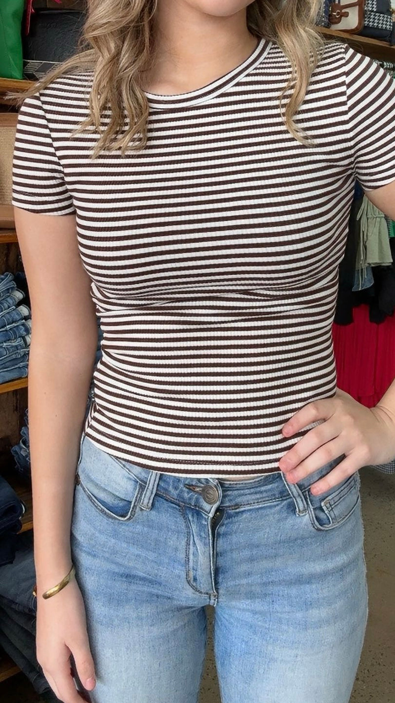 Eve Rib Baby Tee - Brown