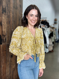 Mabel Top - Sage Bow