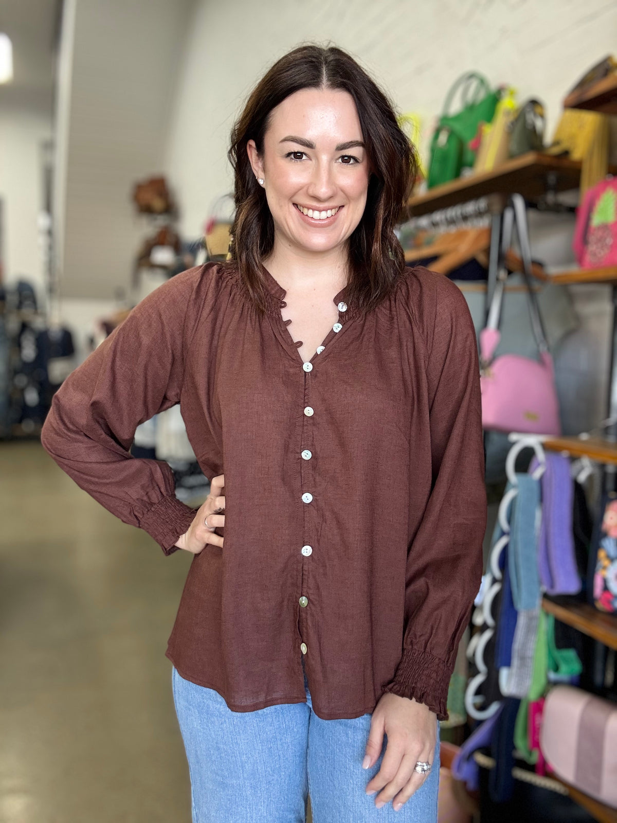 Astrid Top - Dark Cherry Mocha