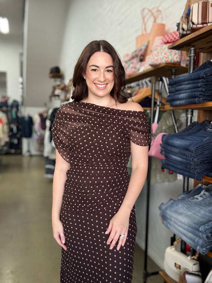 Aspen Maxi Dress - Chocolate Polka Dot