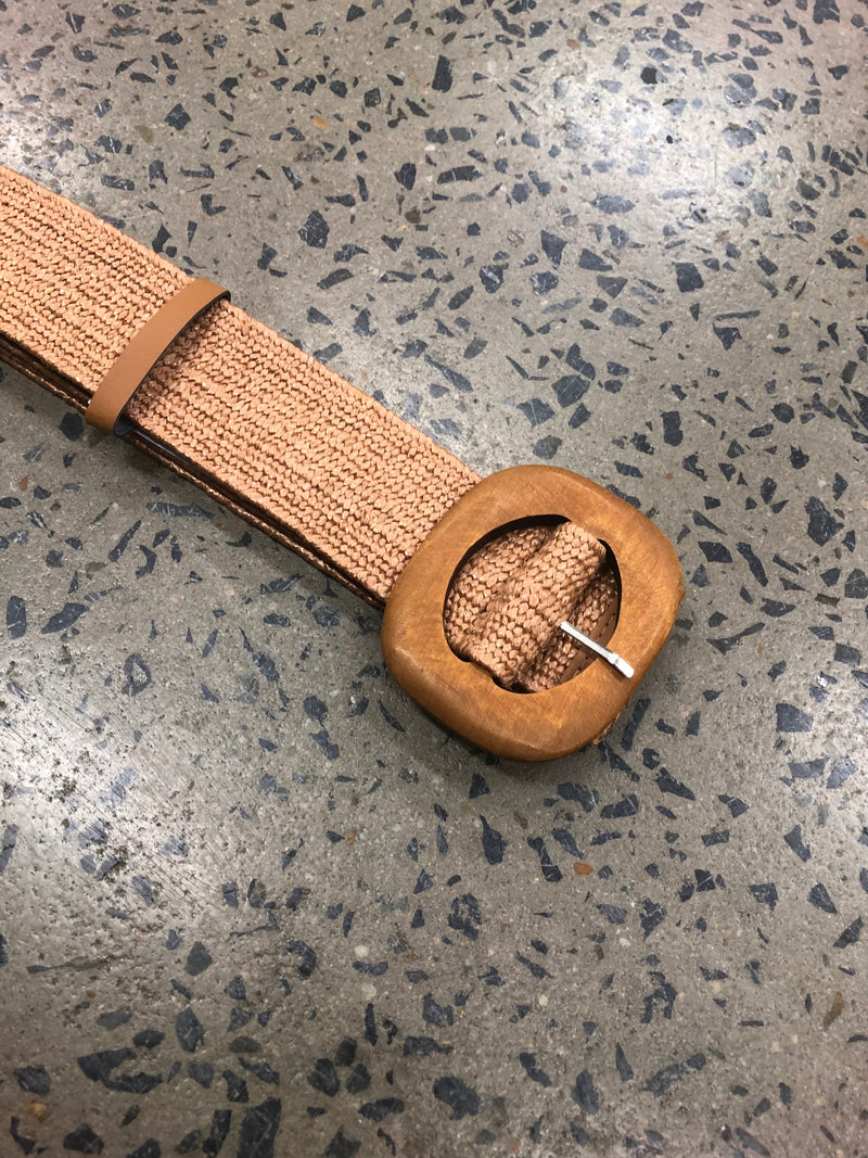 Oval Buckle Boutique Belt - Tan