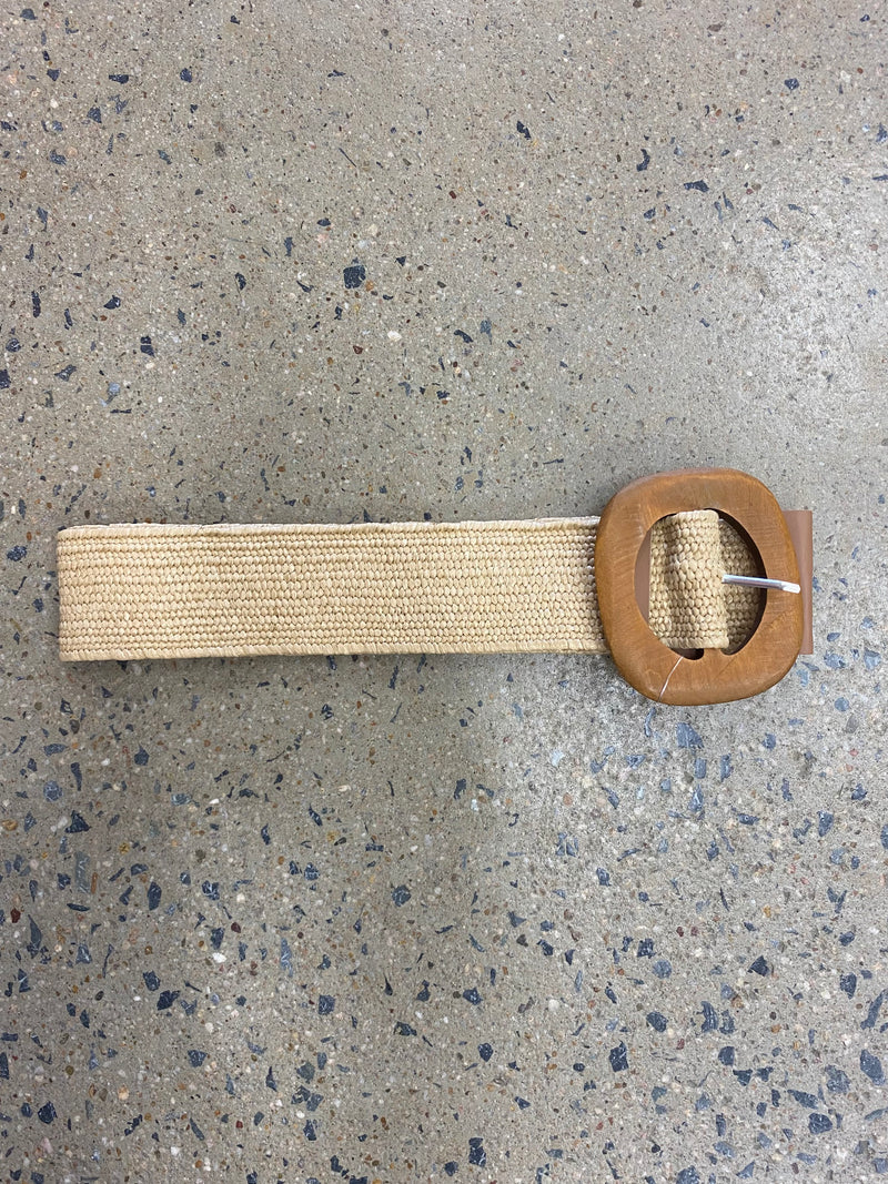 Oval Buckle Boutique Belt - Beige