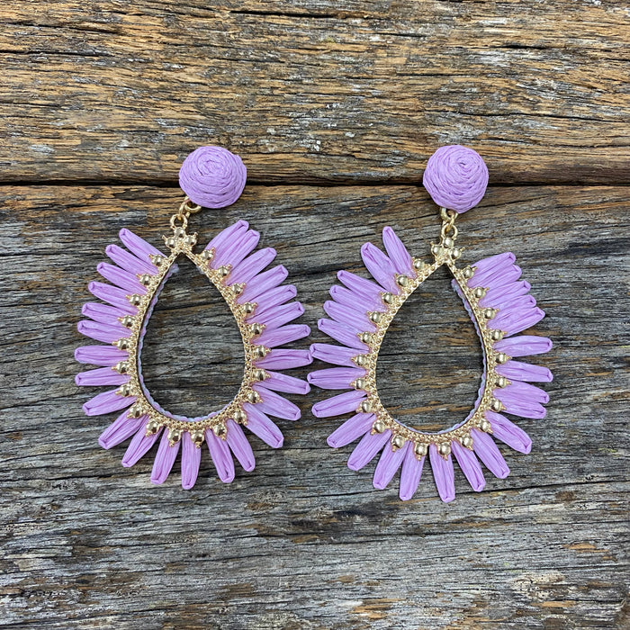 Skyla Raffia Earrings - Mauve