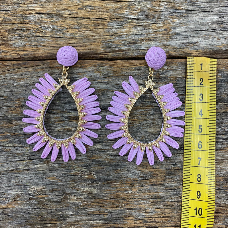 Skyla Raffia Earrings - Mauve