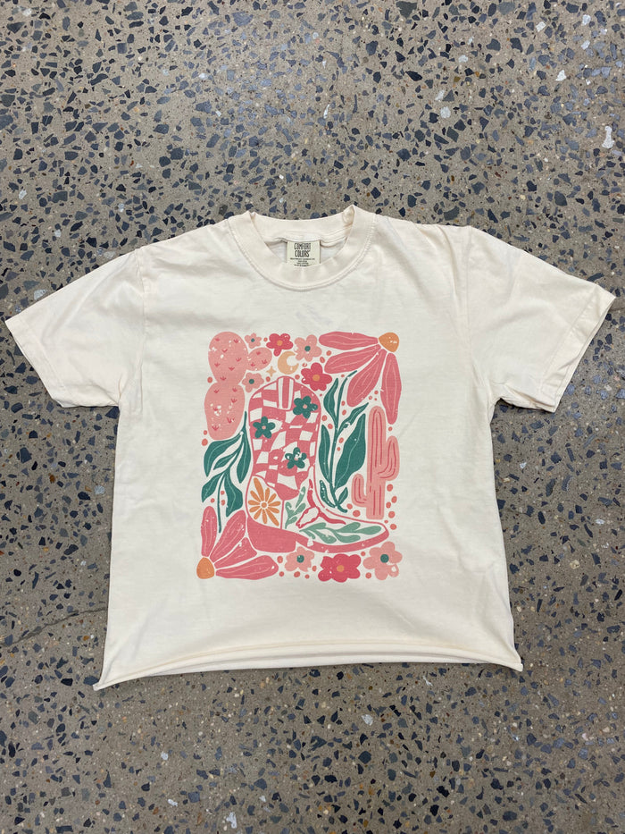 Floral Boot Tee - Ivory