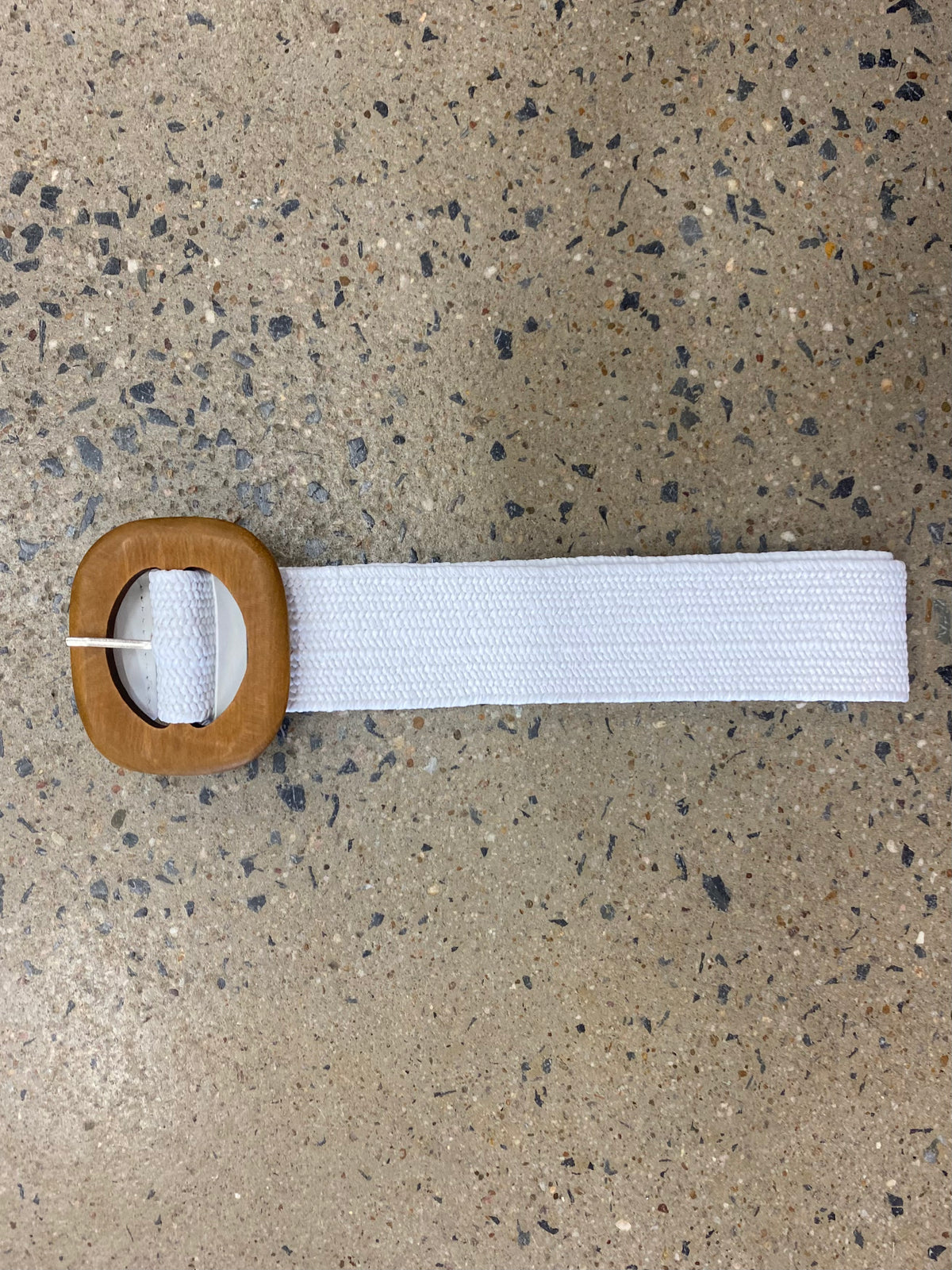 Oval Buckle Boutique Belt - White