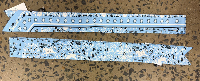 Western Twilly Scarf - Running Horses Blue