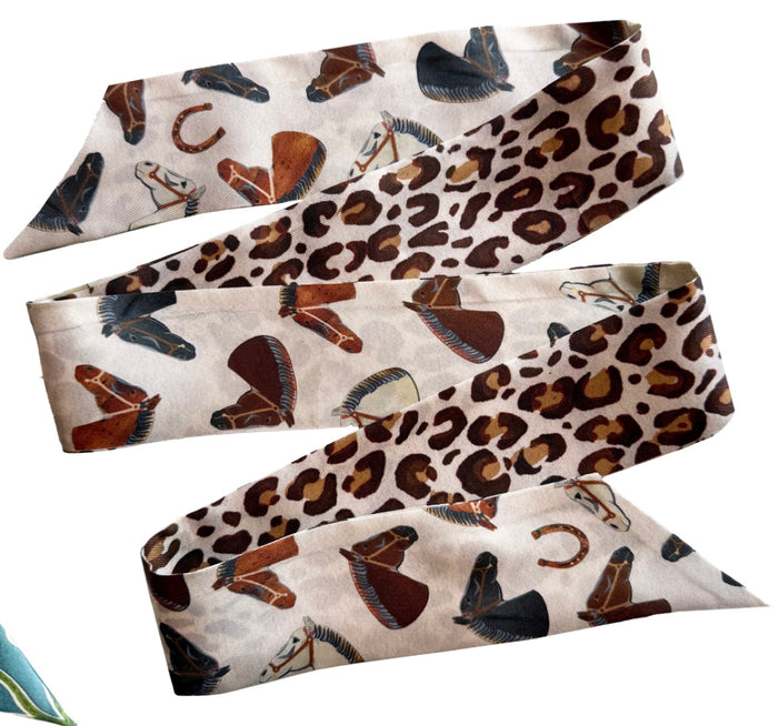 Silk Ribbon Twilly - Reversible Wild Horses