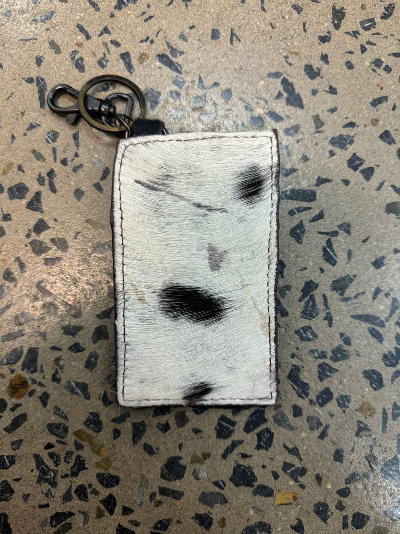 Brown & White Cowhide Coin Purse