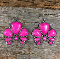 Western Earrings - Pink Stone Arch