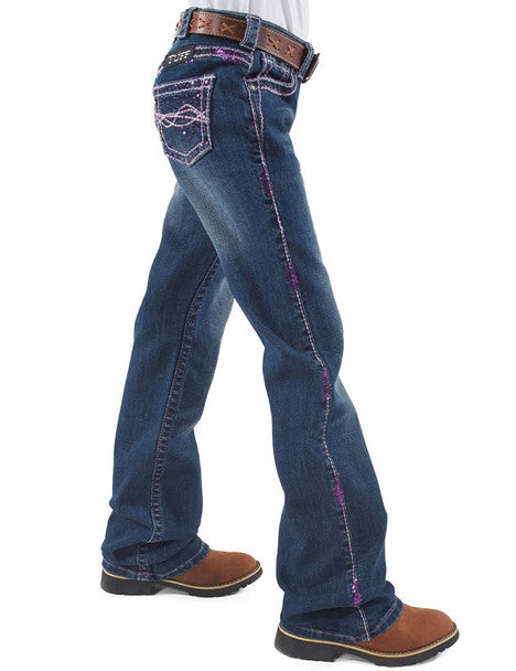 Girl's Cowgirl Tuff Jeans - Pink Sparkles