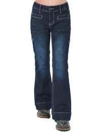 Girl's Cowgirl Tuff Jeans - Purple BootStitch Trouser