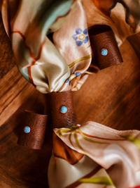 Wild Rag Slide - Genuine Leather with Turquoise Accent