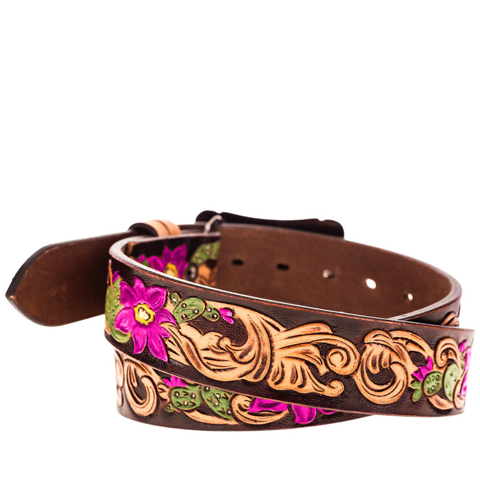 Western Belt - Senorita Cactus (Brown/Fuchsia & Green)