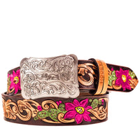 Western Belt - Senorita Cactus (Brown/Fuchsia & Green)